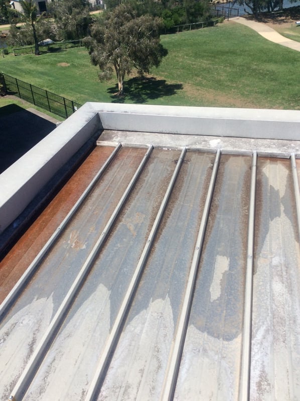 Standing water on flat roof